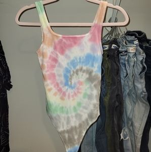 Abercrombie & Fitch Soft A&F Rib Tie Dye Bodysuit